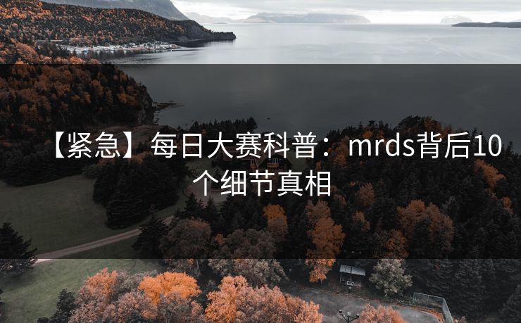 【紧急】每日大赛科普：mrds背后10个细节真相